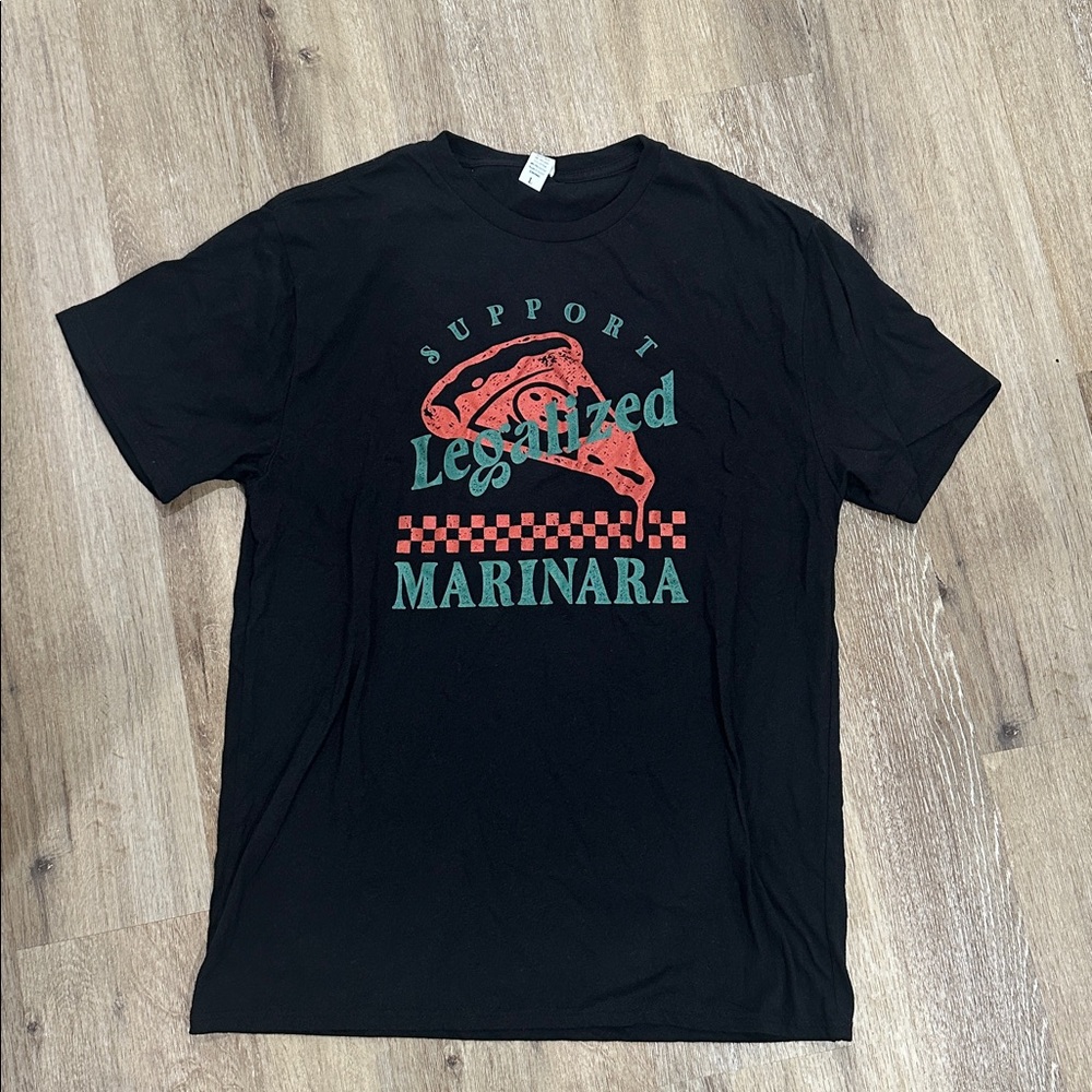 Black Graphic T-Shirt with Marinara Design